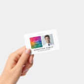 Upload Personeelsfoto Bedrijfslogo Hier Sjabloon Badge (Handheld)