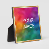 Upload Photo Image Logo Gold Easel Template Fotoplaat (Voorkant)