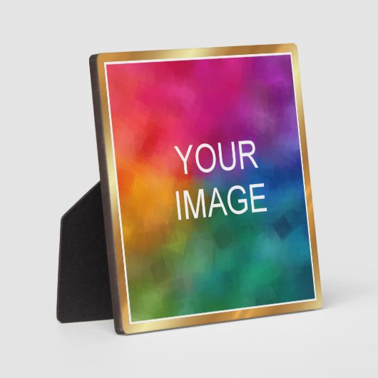 Upload Photo Image Logo Gold Easel Template Fotoplaat (Voorkant)