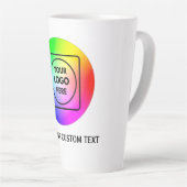 Upload Photo Logo Name Custom Latte mug Mok (Rechterhoek)