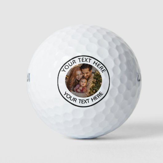 Upload Picture Custom Photo Text Personalized      Golfballen (Voorkant)