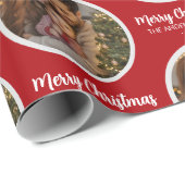 Upload Picture Personalized Photo & text Christmas Cadeaupapier (Rol Hoek)