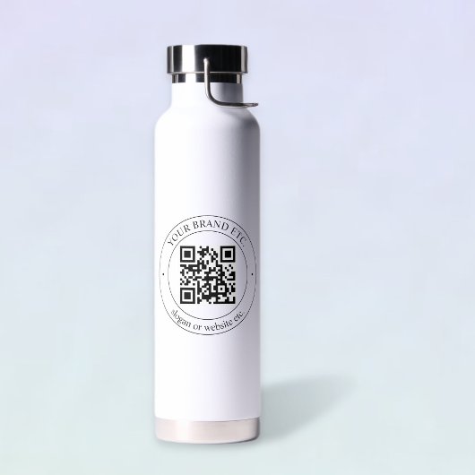 Upload QR-code en aanpasbare tekst Waterfles
