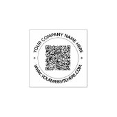 Upload QR-code en tekst ronde rubberen stempel voo (Afrduk)