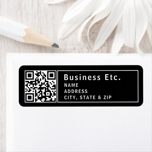 Upload QR-code of logo | Modern retouradres Etiket (Insitu)