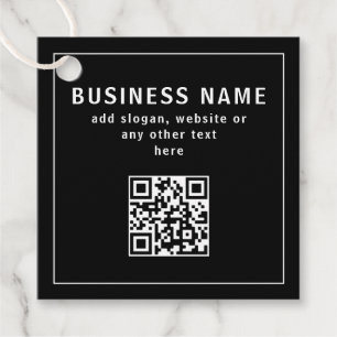 Upload QR-code of logo Modern Zwart Bedankjes Labels