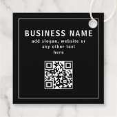 Upload QR-code of logo | Modern Zwart Bedankjes Labels (Achterkant)