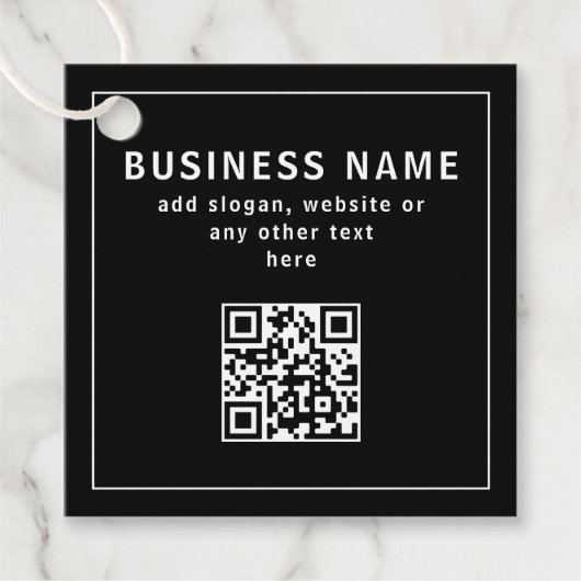 Upload QR-code of logo | Modern Zwart Bedankjes Labels (Voorkant)