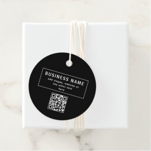 Upload QR-code of logo Modern Zwart Bedankjes Labels