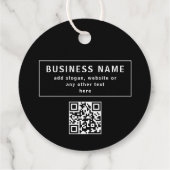 Upload QR-code of logo | Modern Zwart Bedankjes Labels (Achterkant)