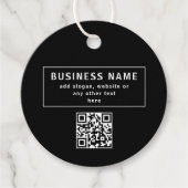 Upload QR-code of logo | Modern Zwart Bedankjes Labels (Voorkant)