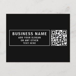 Upload QR-code of logo   Modern zwart Briefkaart
