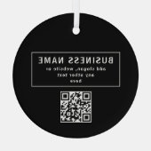 Upload QR-code of logo | Modern Zwart Glas Ornament (Achterkant)