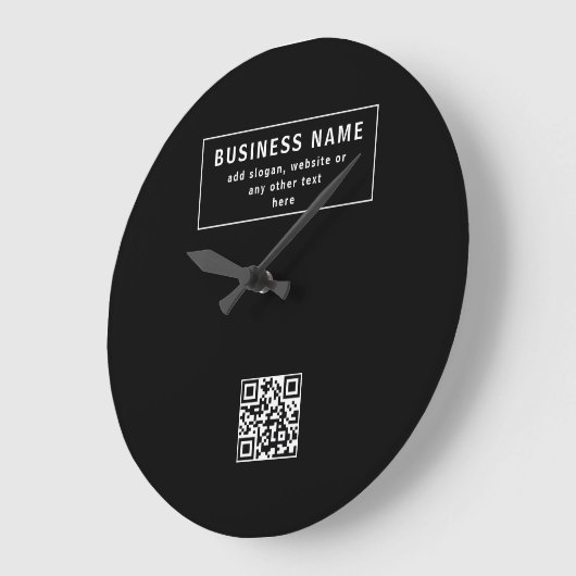 Upload QR-code of logo | Modern Zwart Grote Klok (Hoek)