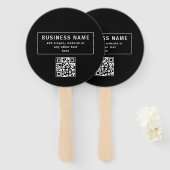 Upload QR-code of logo | Modern zwart Handwaaier (Voorkant en achterkant)