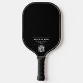 Upload QR-code of logo | Modern Zwart Pickleball Paddle (Achterkant)