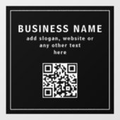 Upload QR-code of logo | Modern Zwart Raamsticker (Vel)