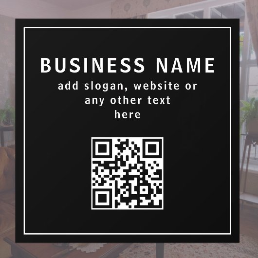 Upload QR-code of logo | Modern Zwart Raamsticker