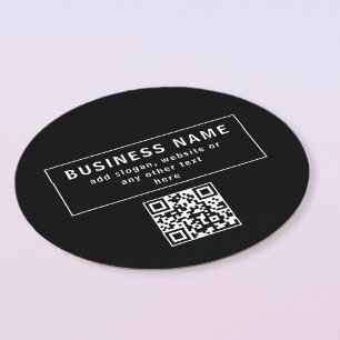 Upload QR-code of logo Modern Zwart Ronde Kartonnen Onderzetter