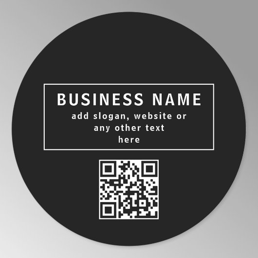 Upload QR-code of logo | Modern Zwart Ronde Sticker