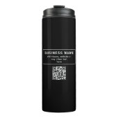 Upload QR-code of logo | Modern Zwart Thermosbeker (Voorkant)