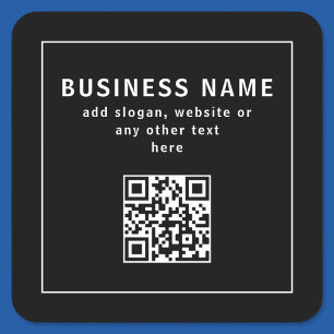 Upload QR-code of logo Modern Zwart Vierkante Sticker