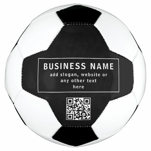 Upload QR-code of logo | Modern Zwart Voetbal (Voorkant)