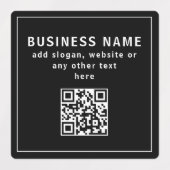 Upload QR-code of Logo | Modern Zwart Waterdicht Labels (Design 1)