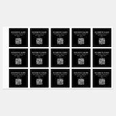 Upload QR-code of Logo | Modern Zwart Waterdicht Labels (Vel)