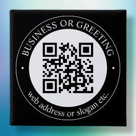 Upload QR-code of logo | Moderne zwarte knop Vierkante Button 5,1 Cm