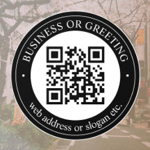 Upload QR-code of logo | Moderne zwarte raamfolie