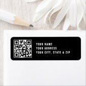 Upload QR-code of logo | Zwarte retouradres Etiket (Insitu)
