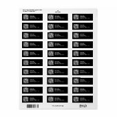Upload QR-code of logo | Zwarte retouradres Etiket (Full Sheet)