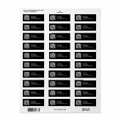 Upload QR-code of logo | Zwarte retouradres Etiket (Full Sheet)