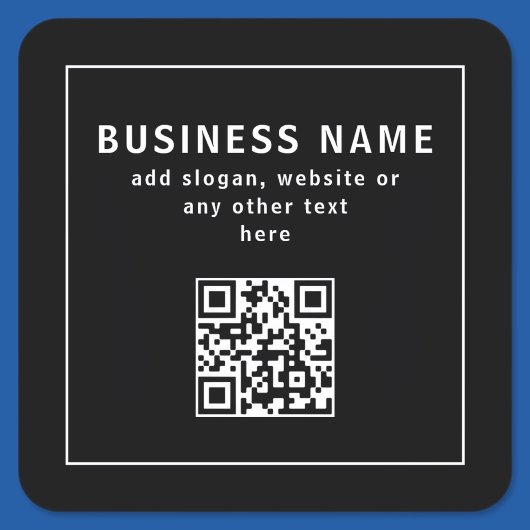 Upload QR code or Logo | Modern Black Vierkante Sticker
