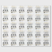 Upload QR-codes & logo 3 betaalapps zwart & wit Cadeaupapier (Vlak)