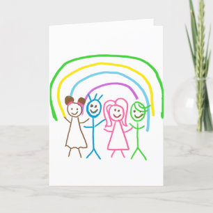 Upload tekening Draai Kinder kunstwerk naar Kerstm Feestdagen Kaart