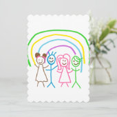 Upload tekening Draai Kinder kunstwerk naar Kerstm Feestdagenkaart (Staand voorkant)