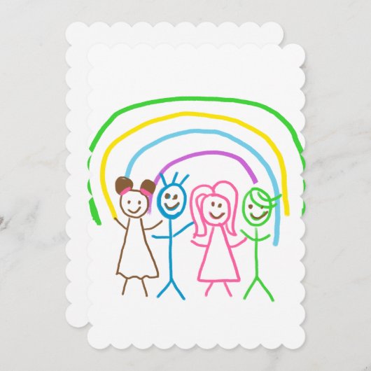 Upload tekening Draai Kinder kunstwerk naar Kerstm Feestdagenkaart (Voorkant / Achterkant)