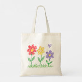 Upload Tekening van Kind Draai Kinderkunst om tot  Tote Bag (Achterkant)