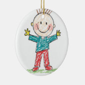 Upload Tekening van Kind Verander Kinderkunst naar Keramisch Ornament (Rechts)