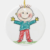 Upload Tekening van Kind Verander Kinderkunst naar Keramisch Ornament (Achterkant)