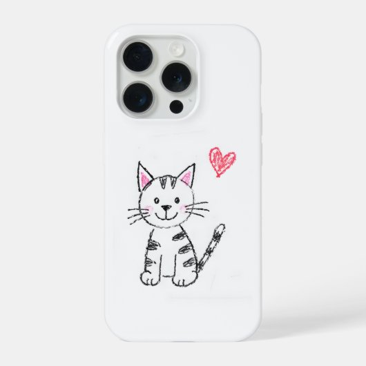 Upload Tekening van Kind Zet Kinderkunst op iPhone Hoesje (Achterkant)