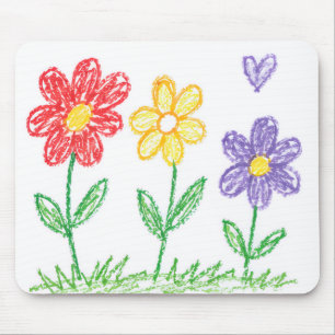 Upload Tekening van Kind Zet Kinderkunst op Muismat