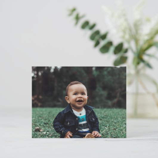 Upload uw aangepaste gepersonaliseerde foto briefkaart (Staand voorkant)