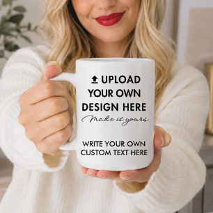 Upload uw aangepaste ontwerp foto & tekst 20oz Jum Grote Koffiekop
