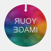 Upload uw Afbeelding Foto of Logo Custom Circle Glas Ornament (Achterkant)