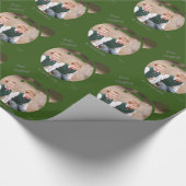 Upload uw Afbeelding naar een kerstBauble Green Cadeaupapier (Hoek)