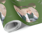 Upload uw Afbeelding naar een kerstBauble Green Cadeaupapier (Rol Hoek)