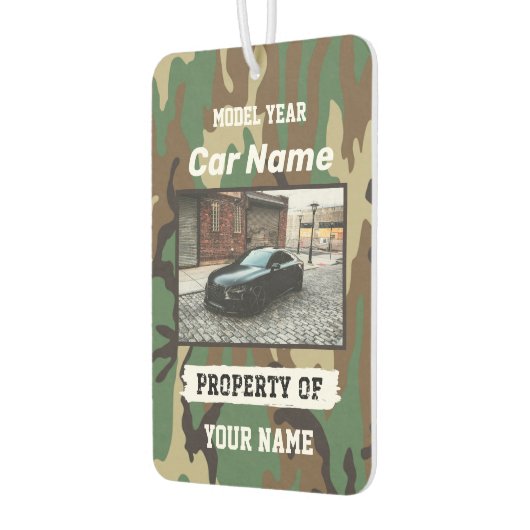 Upload uw autofoto met personalisatie luchtverfrisser (Links)